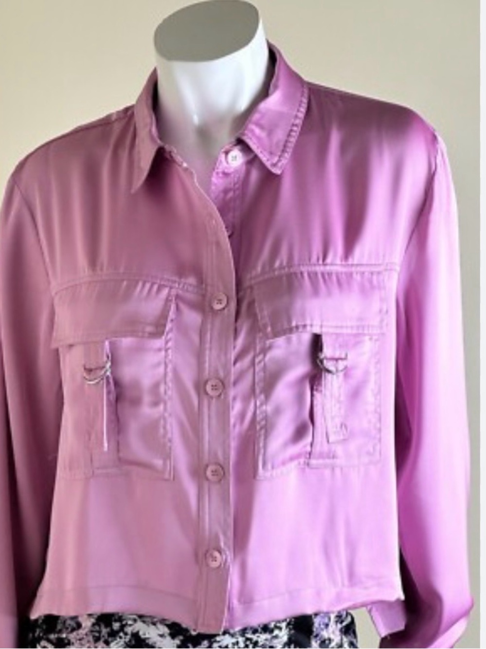 Laundry by Shelli Segal Women’s Satin Feel Blouse Pink Sz XL